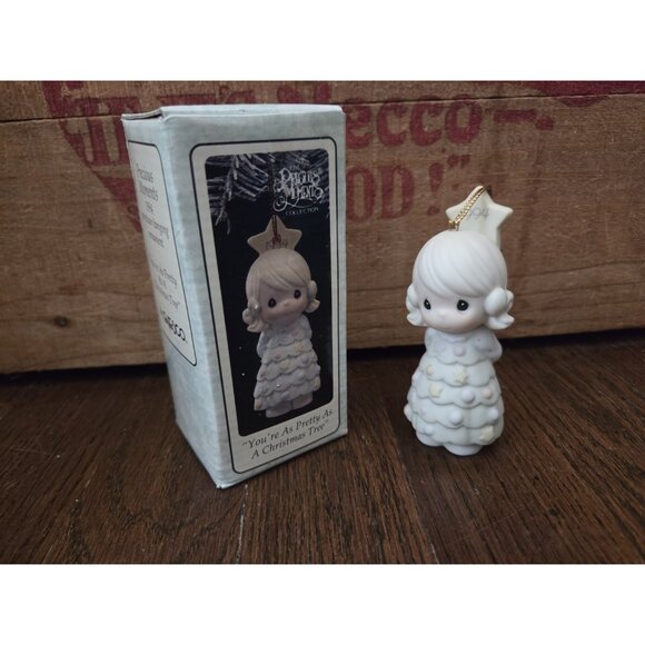 Precious Moments 1994 Annual Ornament ~ YOU'RE AS PRETTY AS A CHRISTMAS TREE - Picture 1 of 8